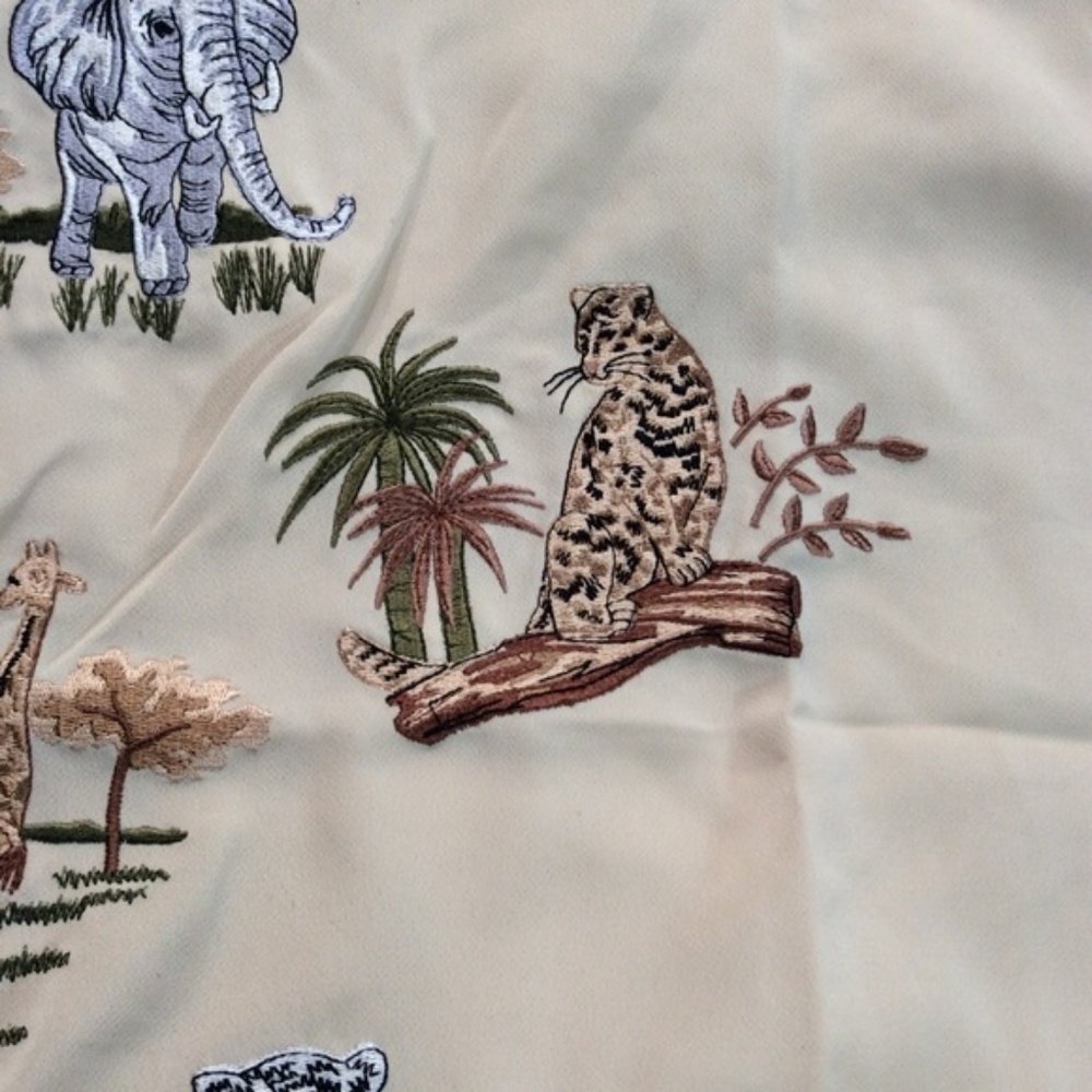 Bon Worth | Embroidered Animals on Tan Sleeve Desert Nature Safari - Picture 7 of 9